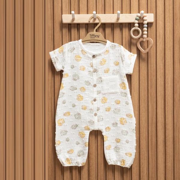 Tiffany Baby Müslin Sea Shell Theme Yarım Kol Uzun Tulum 62091 - Image 1