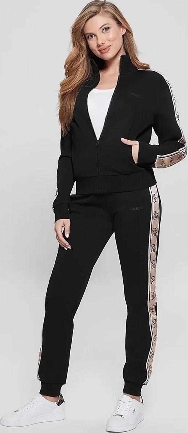 Guess Kadın Regular Fit Fermuarlı Dik Yaka Sweat - Image 1