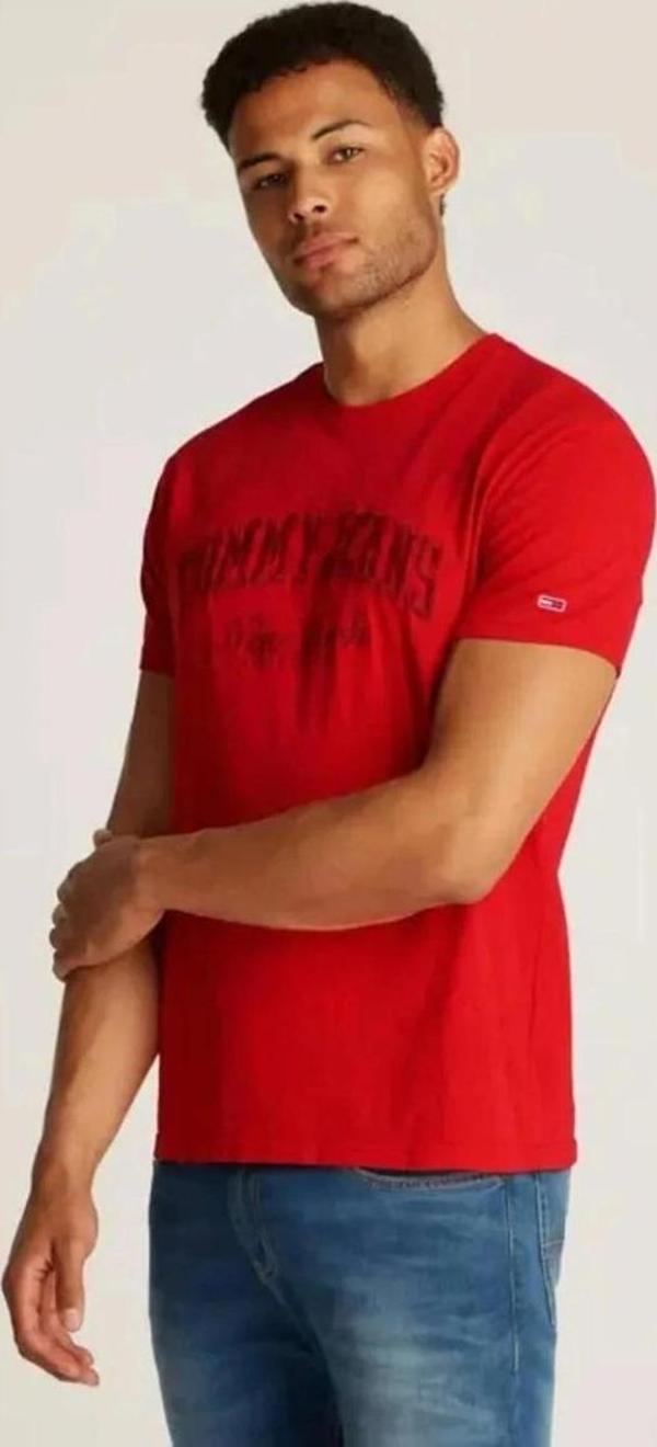 Tommy Hilfiger Logolu Erkek Kırmızı T-Shirt - Image 1