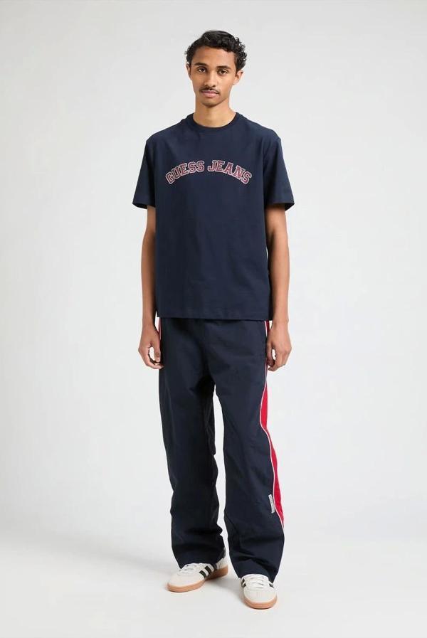GUESS Erkek Lacivert T-shirt Yüksek Kalite Pamuk - Image 1