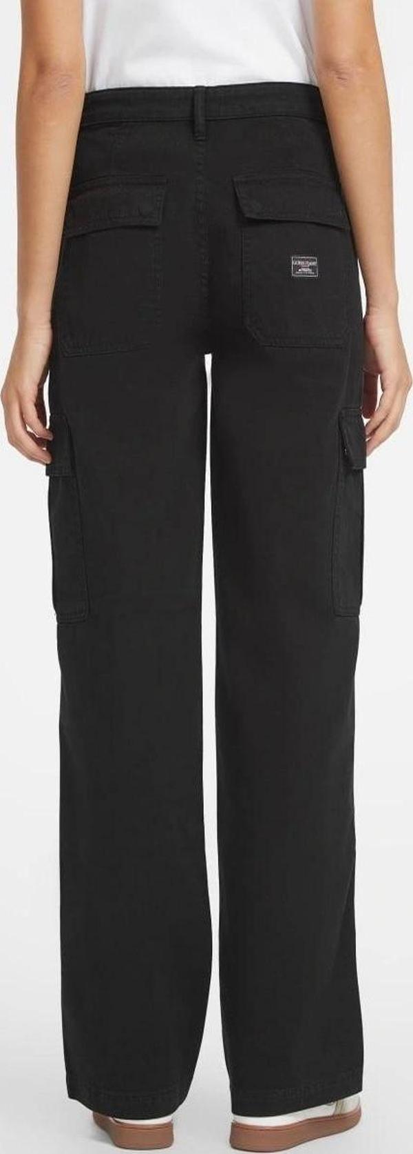 GUESS Kadın Yüksek Bel Siyah Relaxed Fit Cargo Pantolon - Image 1
