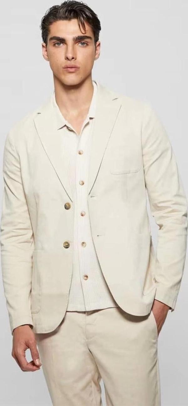 Guess Erkek Krem Tyron  Blazer Ceket - Image 1