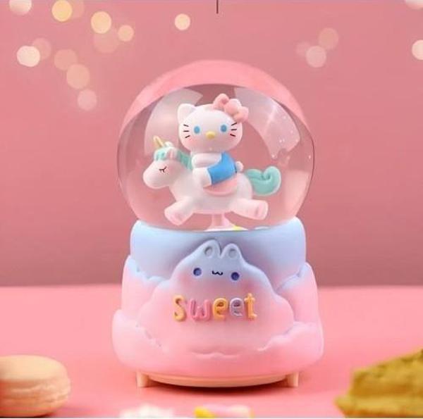 Hello Kitty İçi Dönmeli Püskürtmeli Işıklı Müzikli Kar Küresi Büyük Boy Model 2 - Image 1