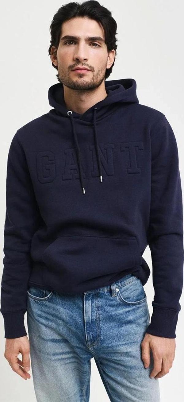 Gant Erkek Lacivert Regular Fit Kapüşonlu Sweatshirt - Image 1