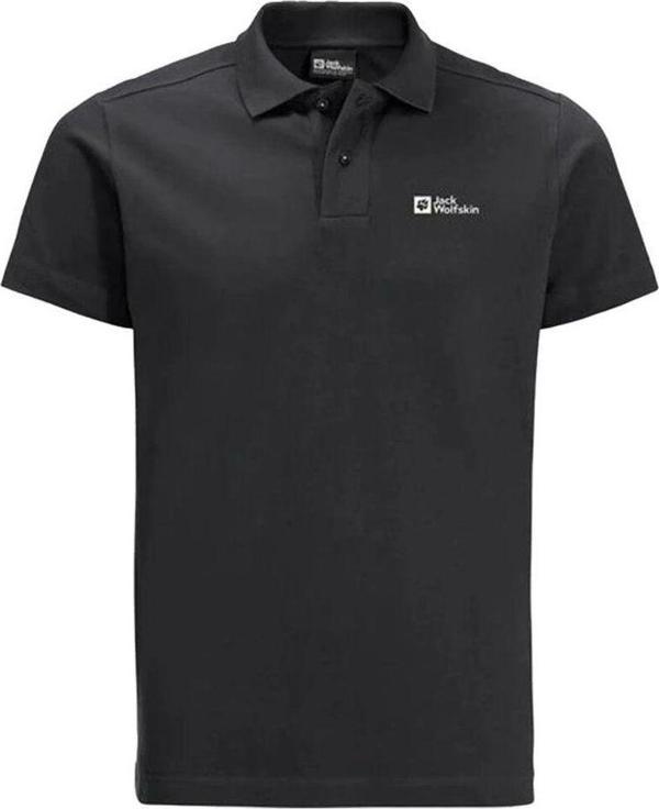 Jack Wolfskin Essential Polo M Erkek Siyah Polo T-Shirt - Image 1
