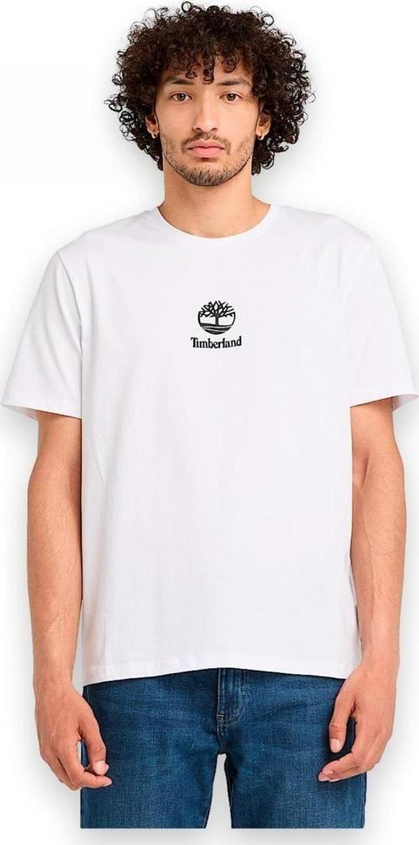 Timberland Tb0A6Wwt Print Stack Logo Sleeve Tee Beyaz Erkek T-Shirt - Image 1