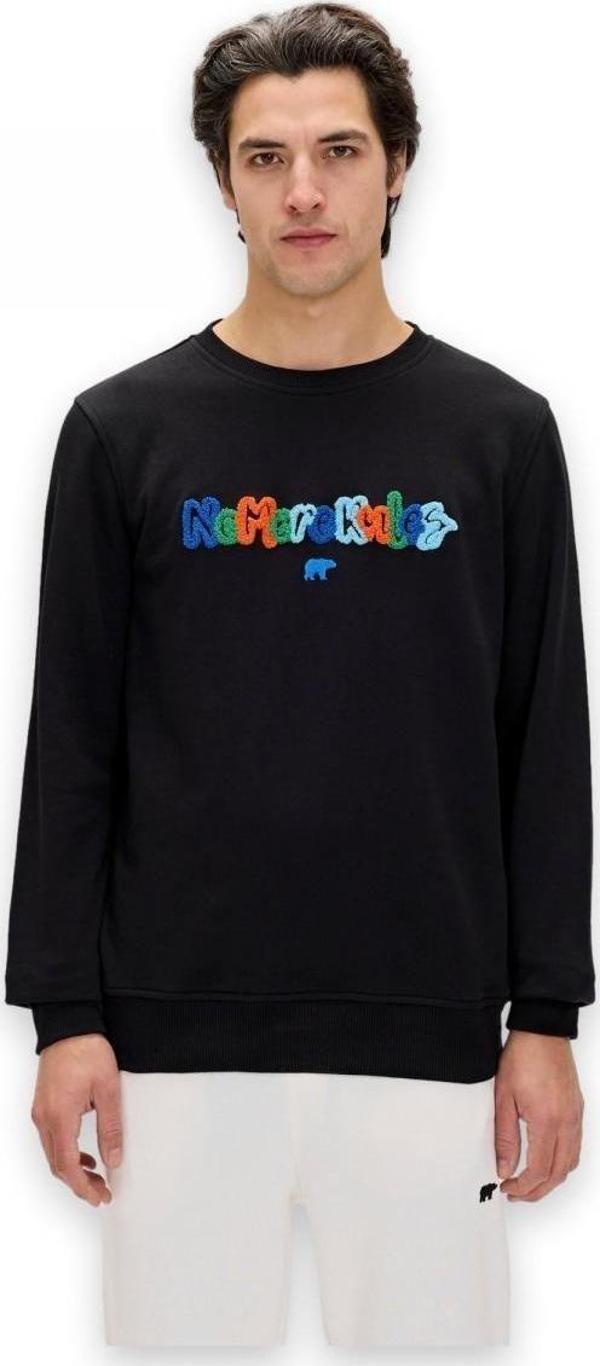 Bad Bear 24.02.12.018 Furry Crewneck Siyah Unisex Sweatshirt - Image 1