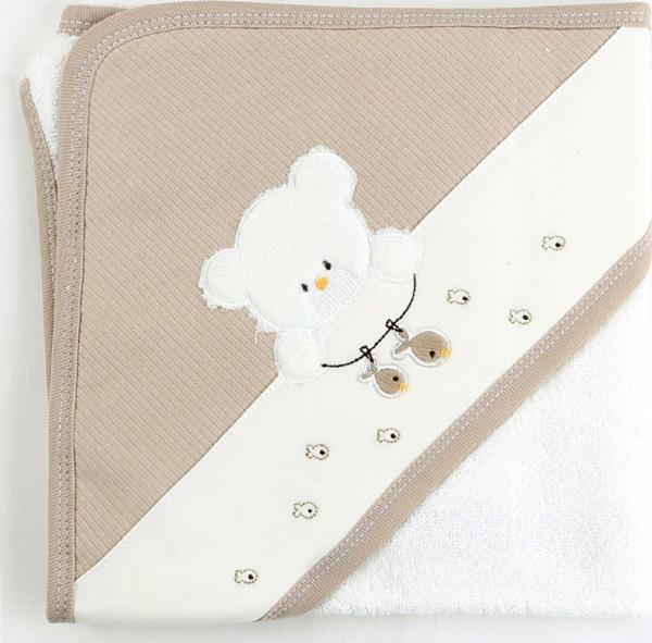 Sebi Balıkçı Ayı Bebek Banyo Havlusu 9883 - Image 1