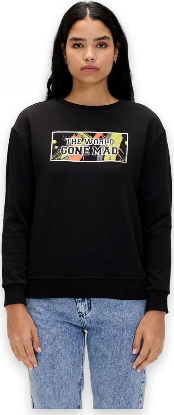 Bad Bear 24.04.12.002 Re-Carina Crewneck Sweat Siyah Unisex Sweatshirt - Image 1