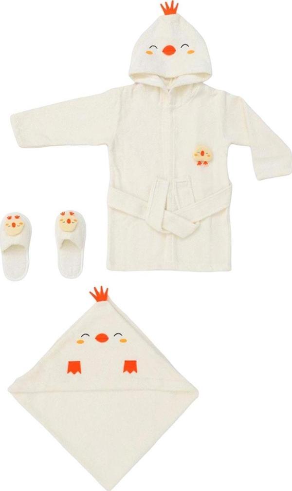 Bebitof Civciv Bebek Bornoz Seti 30038 - Image 1