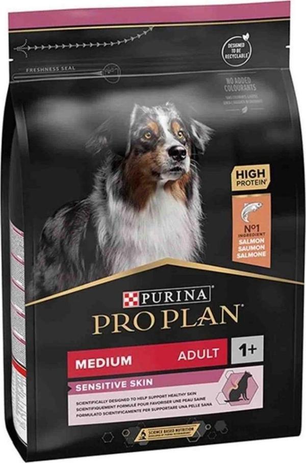 Pro Plan Medium Adult 3 kg Somon Köpek Sensitive Skin Somonlu Yetişkin Köpek Maması - Image 1