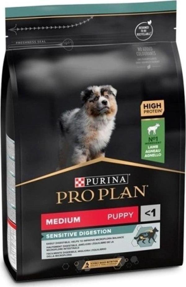 Pro Plan Puppy Medium Sensitive Digestion Kuzulu Ve Pirinçli Orta Irk Yavru Köpek Maması 3 kg - Image 1