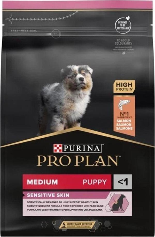 Pro Plan Puppy Medium Sensitive Skin Somonlu Orta Irk Yavru Köpek Maması 3 kg - Image 1