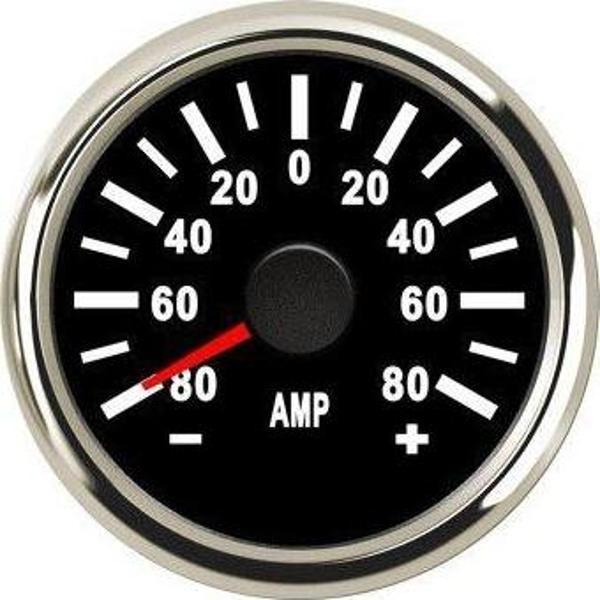 AMPERMETRE ÇAP 52mm SİYAH 12/24v  ŞÖNT DAHİLDİR TEKNE YAT - Image 1