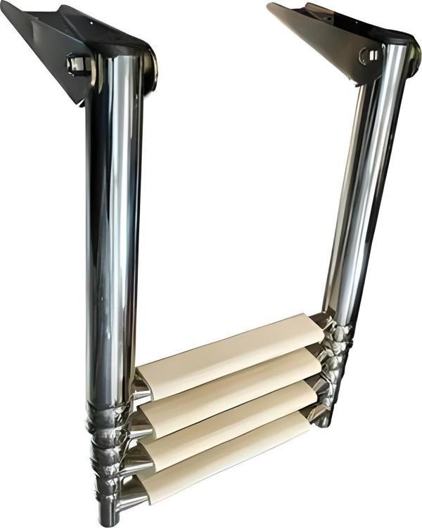 TELESKOPİK PASLANMAZ MERDİVEN 4 BASAMAKLI 110cm - Image 1