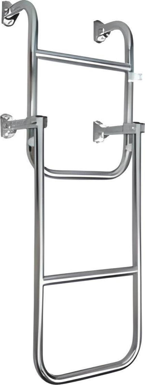 TEKNE MERDİVENİ KATLANIR 2+2 KROM 85cm - Image 1