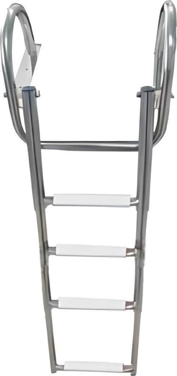 TEKNE MERDİVENİ KATLANABİLİR TELESKOPİK MERDİVEN 4 KROM TUTAMAKLI 120 CM - Image 1