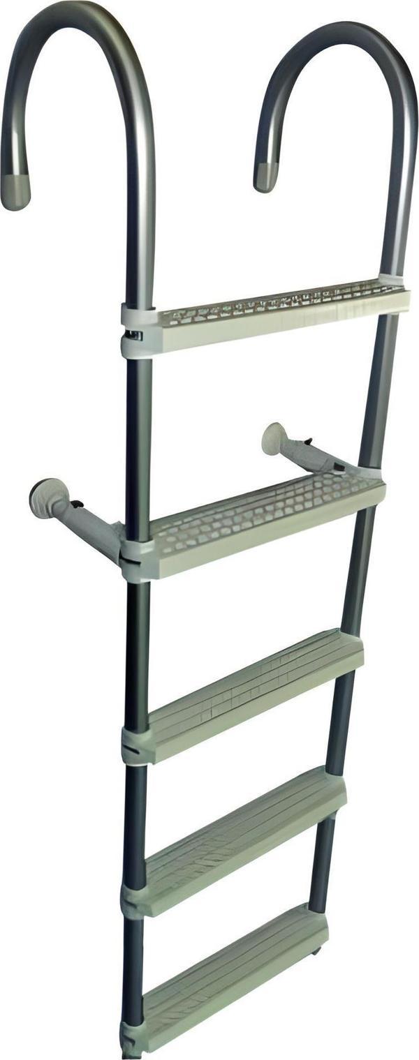 TEKNE MERDİVENİ ALÜMİNYUM 5 BASAMAK KATLANIR 1PASLANMAZ 15cm - Image 1