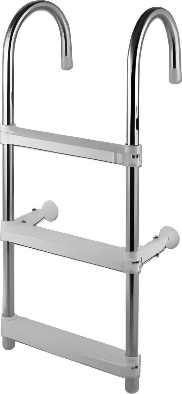 TEKNE MERDİVENİ ALÜMİNYUM 3 BASAMAK KATLANIR PASLANMAZ 84cm - Image 1