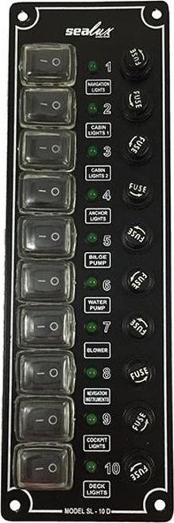 10 ANAHTARLI İZOLELİ DİKEY SWITCH PANEL TEKNE - Image 1