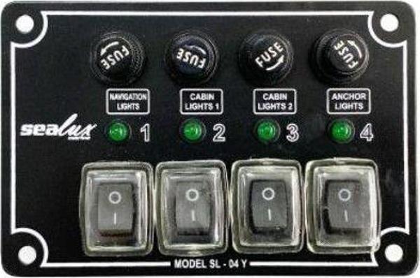 TEKNE İÇİN 4 ANAHTARLI İZOLELİ YATAY SWITCH PANEL - Image 1