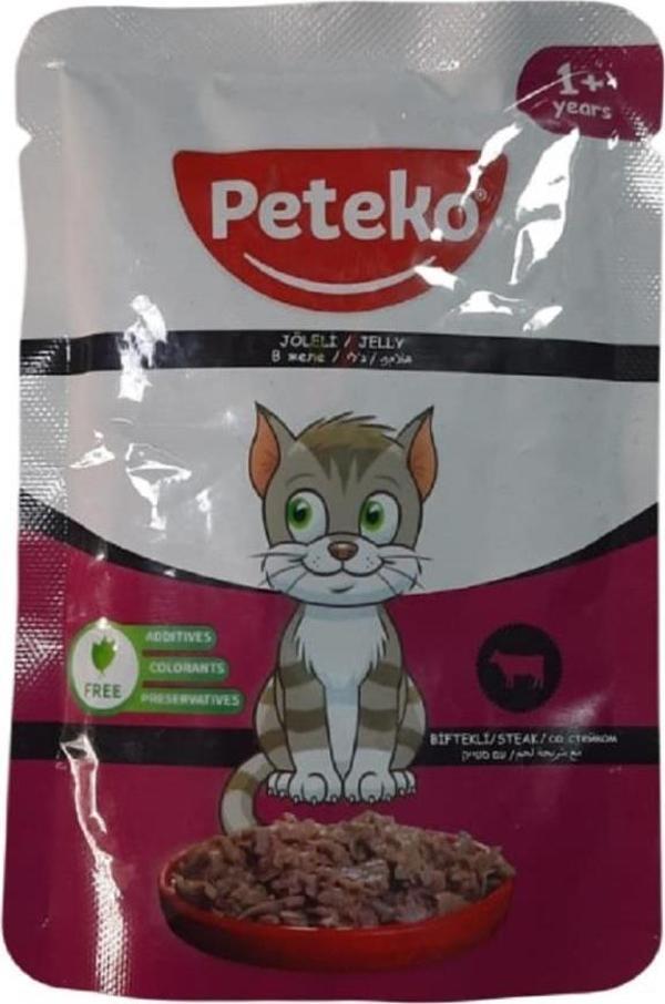 Peteko Pouch Jelly Biftekli Kedi Konserve 85 Gr - Image 1