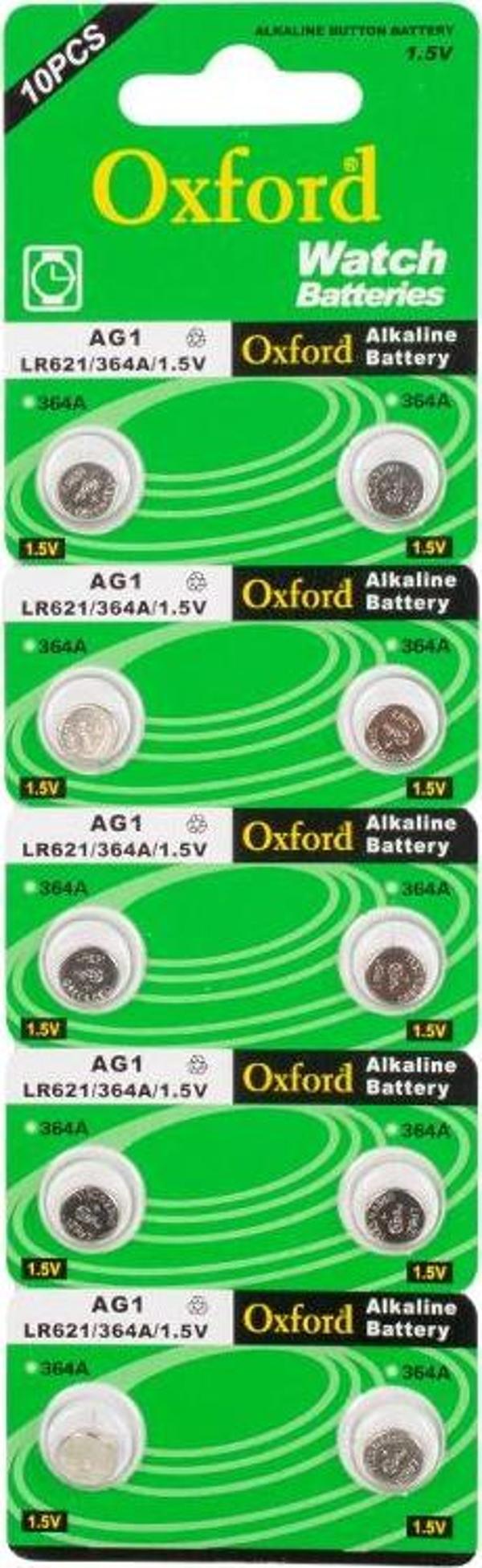 Ayt Oxford AG1 LR621 Alkalin 10 lu Saat Pili Düğme Pil 1.55 Volt - Image 1