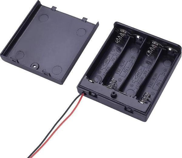 Powermaster 4 lü AA Kalep Pil Kapaklı Switch li Pil Yuvası Ardunio Deney İçin Pil Yuvası IC-233F - Image 1