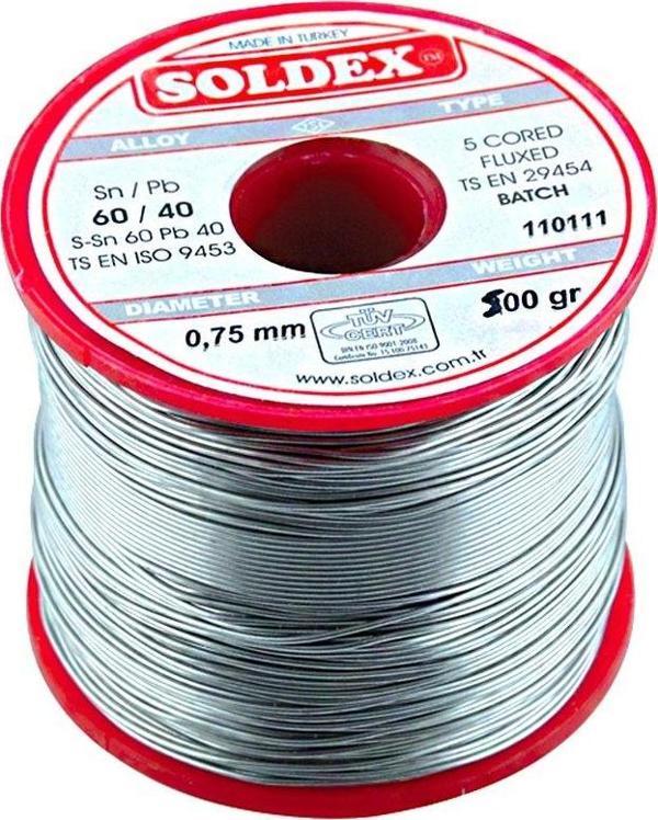 SOLDEX 0.75MM 500 GRAM İNCE LEHİM SN60 PB40 - Image 1