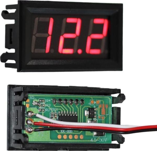 Ayt Powermaster Ic278-2 Dijital Voltmetre Dc 5-100 Volt 3 Pin Led Ekranlı Voltaj Göstergesi - Image 1