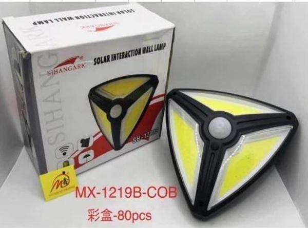Powermaster MX-1219B 150 Cob Ledli Sensörlü 3 Modlu Solar Güneş Enerjili Duvar Lambası Bahçe Aydınlatması - Image 1
