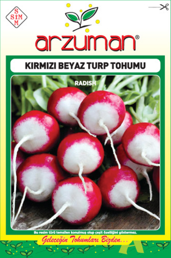 KIRMIZI BEYAZ FINDIK TURP TOHUMU 10 GR ORT 900 AD TOHUM - Image 1