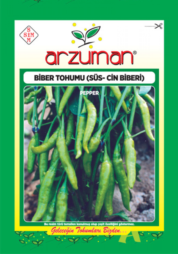 SÜS CİN AŞAĞIBAKAN BİBER TOHUMU 5 GR ORT 600 AD TOHUM - Image 1