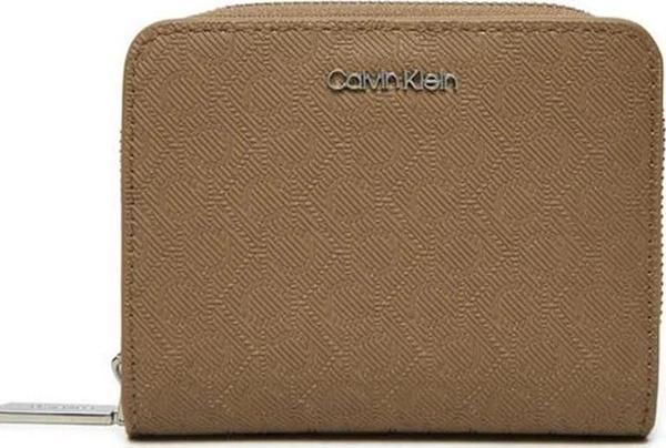 Calvin Klein Kadın CK Desenli Orta Boy Bej Cüzdan - Image 1