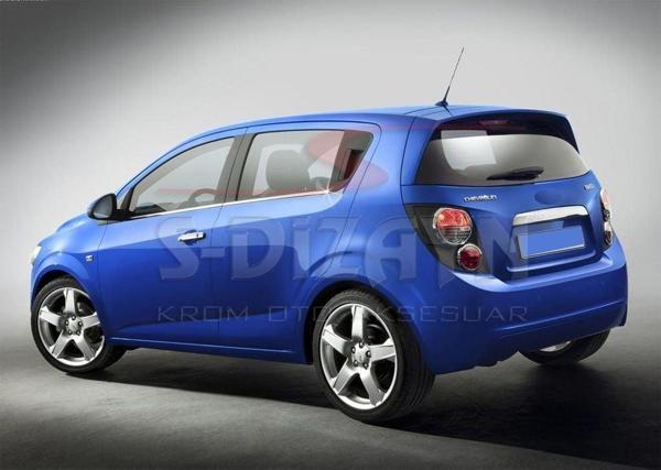 Chevrolet Aveo Uyumlu 2 Hatchback Krom Cam Çıtası 4 Parça 2012 Üzeri - Image 1