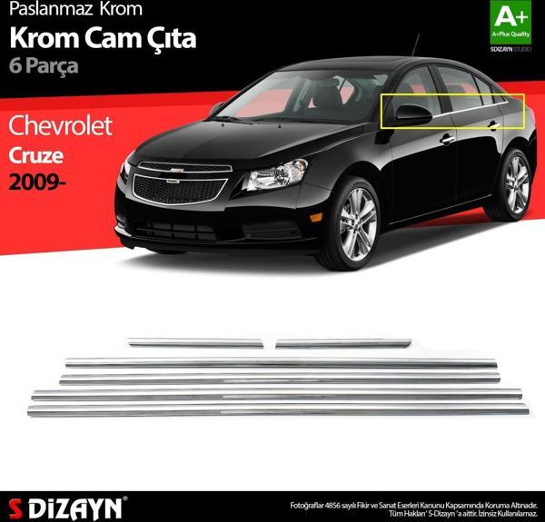 Chevrolet Cruze Uyumlu Sedan Krom Cam Çıtası 6 Parça 2009 Üzeri - Image 1