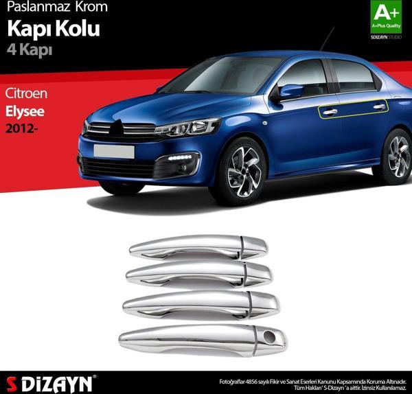 Citroen C-Elysee Uyumlu Krom Kapı Kolu 4 Kapı 2012 Üzeri - Image 1