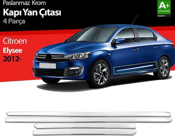 Citroen Elyesee Uyumlu Krom Kapı Yan Çıtası 4 Parça 2012 Üzeri - Image 1