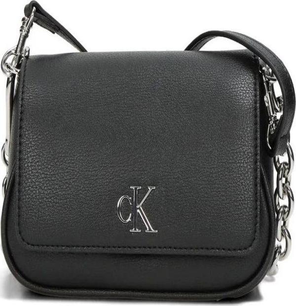 Calvin Klein Kadın Minimal CK Logolu Siyah Çift Askılı Çanta - Image 1