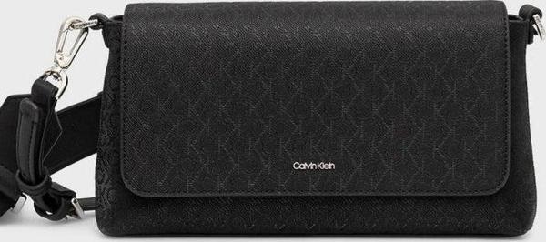 Calvin Klein Ayarlanabilir Çift Askılı CK Desenli Siyah Çant - Image 1