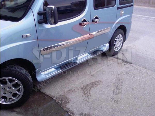 Fiat Doblo Uyumlu Krom Yan Kapı Çıtası 4 Parça 2006-2010 (Geniş) - Image 1