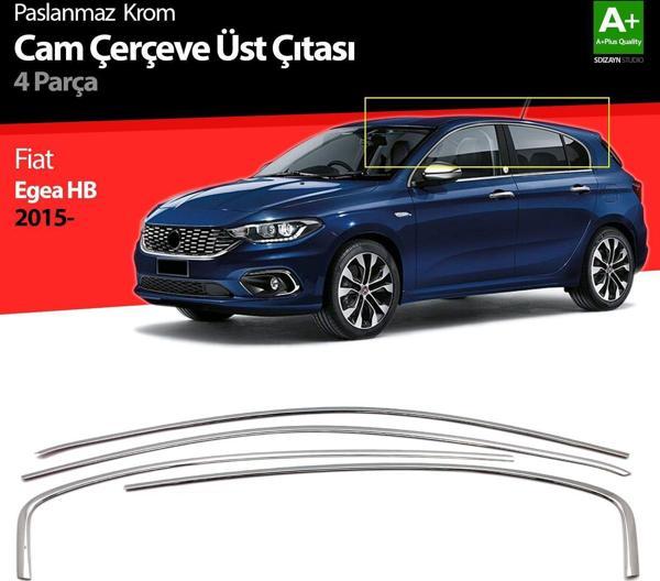 Fiat Egea Uyumlu Hatchback Krom Cam Üst Çıtası 4 Parça. 2015 Üzeri - Image 1