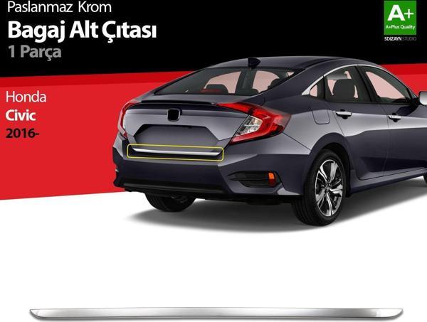 Honda Civic Uyumlu Krom Bagaj Alt Çıta 2016 Üzeri - Image 1