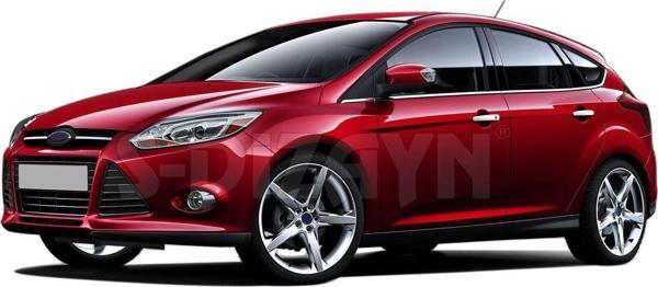 Ford Focus Uyumlu 3 Krom Kapı Kolu 4 Kapı 2011-2018 - Image 1