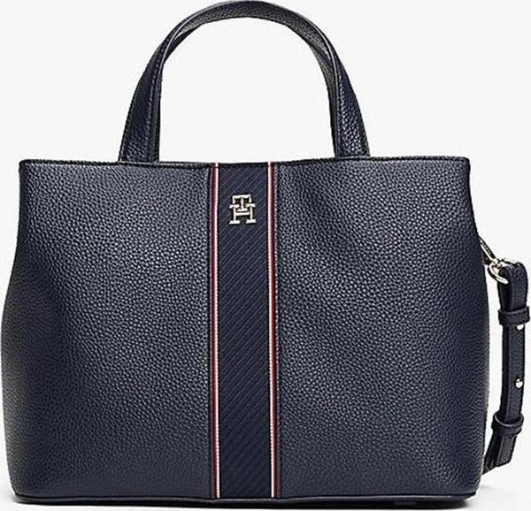Tommy Hilfiger Monogramlı Kadın Lacivert Omuz Çantası - Image 1