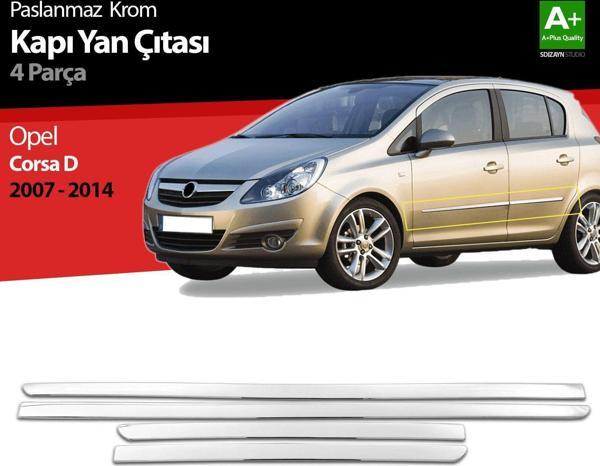 Opel Corsa Uyumlu D Krom Kapı Yan Çıtası 2007-2014 - Image 1