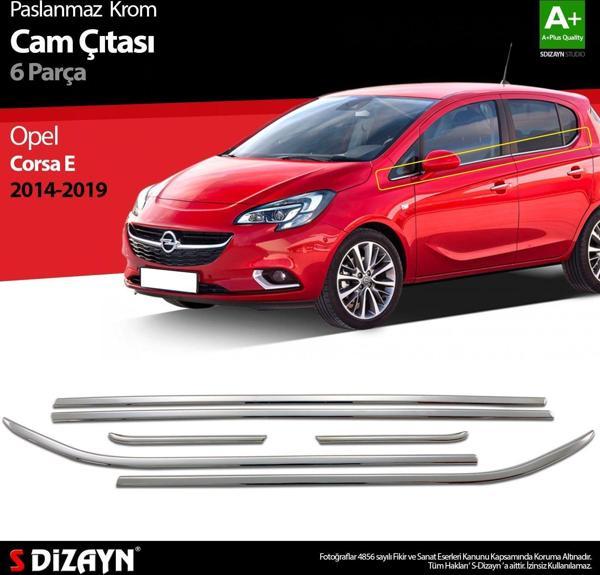 Opel Corsa Uyumlu E Krom Cam Çıtası 6 Parça. 2015-2019 - Image 1