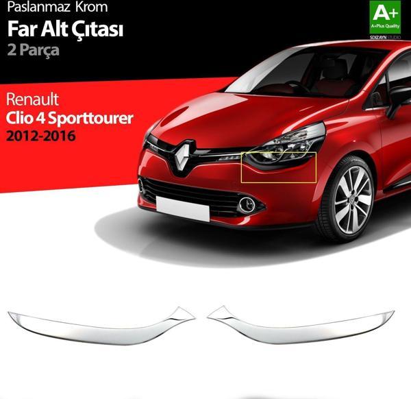 Renault Clio Uyumlu 4 Sport Tourer Krom Far Alt Çıtası 2 Parça. 2012-2016 - Image 1
