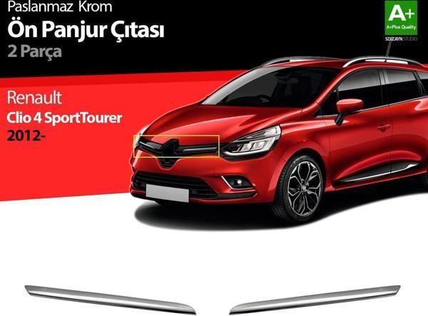 Renault Clio Uyumlu 4 Sport Tourer Krom Ön Panjur 2 Parça. 2012 Üzeri - Image 1