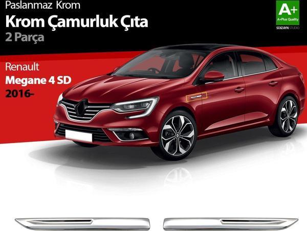 Renault Megane Uyumlu 4 Krom Çamurluk Sinyal Çıtası 2 Parça. 2016-2020 - Image 1